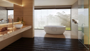 A Comfortable and Spacious Bathroom Design