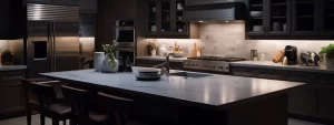 word2| %focuskw%| %page%|%sitename% a modern kitchen with dark countertops contrasting against lighter cabinetry.