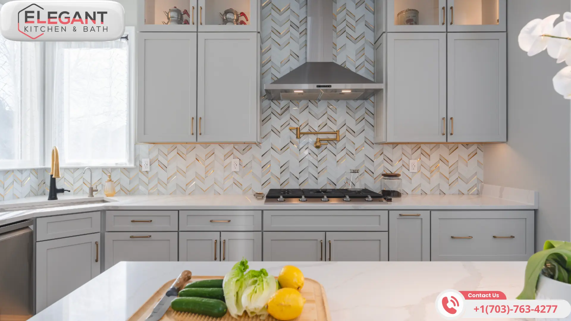 Chevron-Tile-Elegant-Kitchen-Remodeling with Herringbone Tile: A Timeless Classic