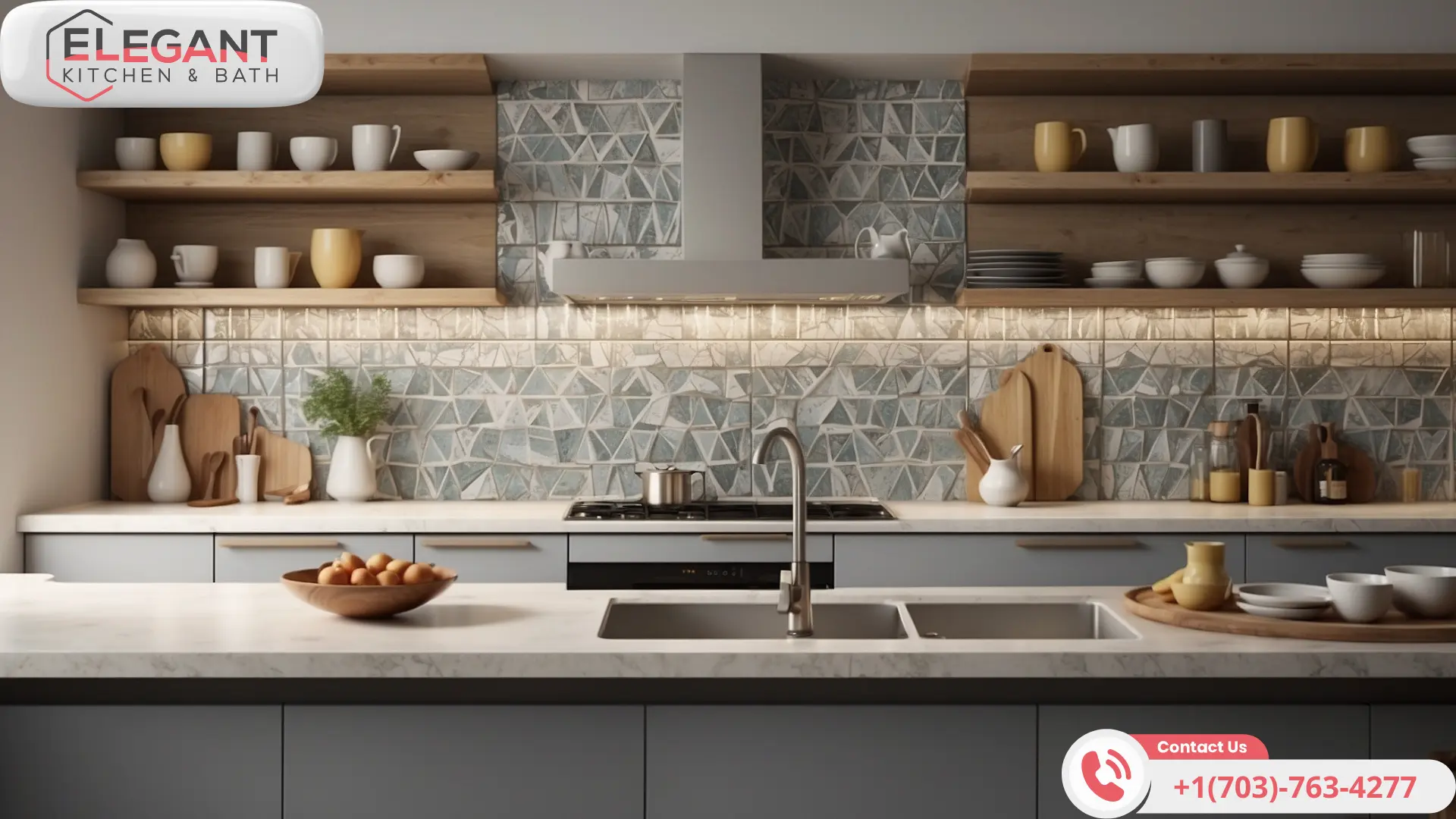 Geometric-Patterns-for-Mosaic-Kitchen-Backsplash-with-Elegant-Kitchen-and-Bath-Remodeling-Virginia