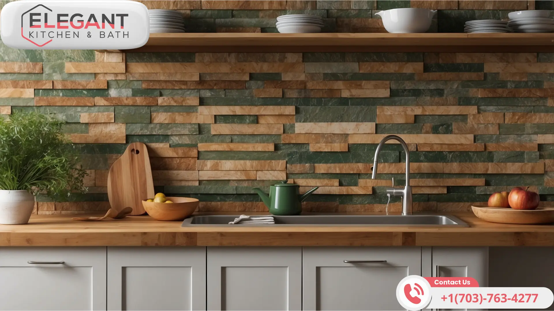 Forest-Green-Backsplash-with-Natural-Stone
