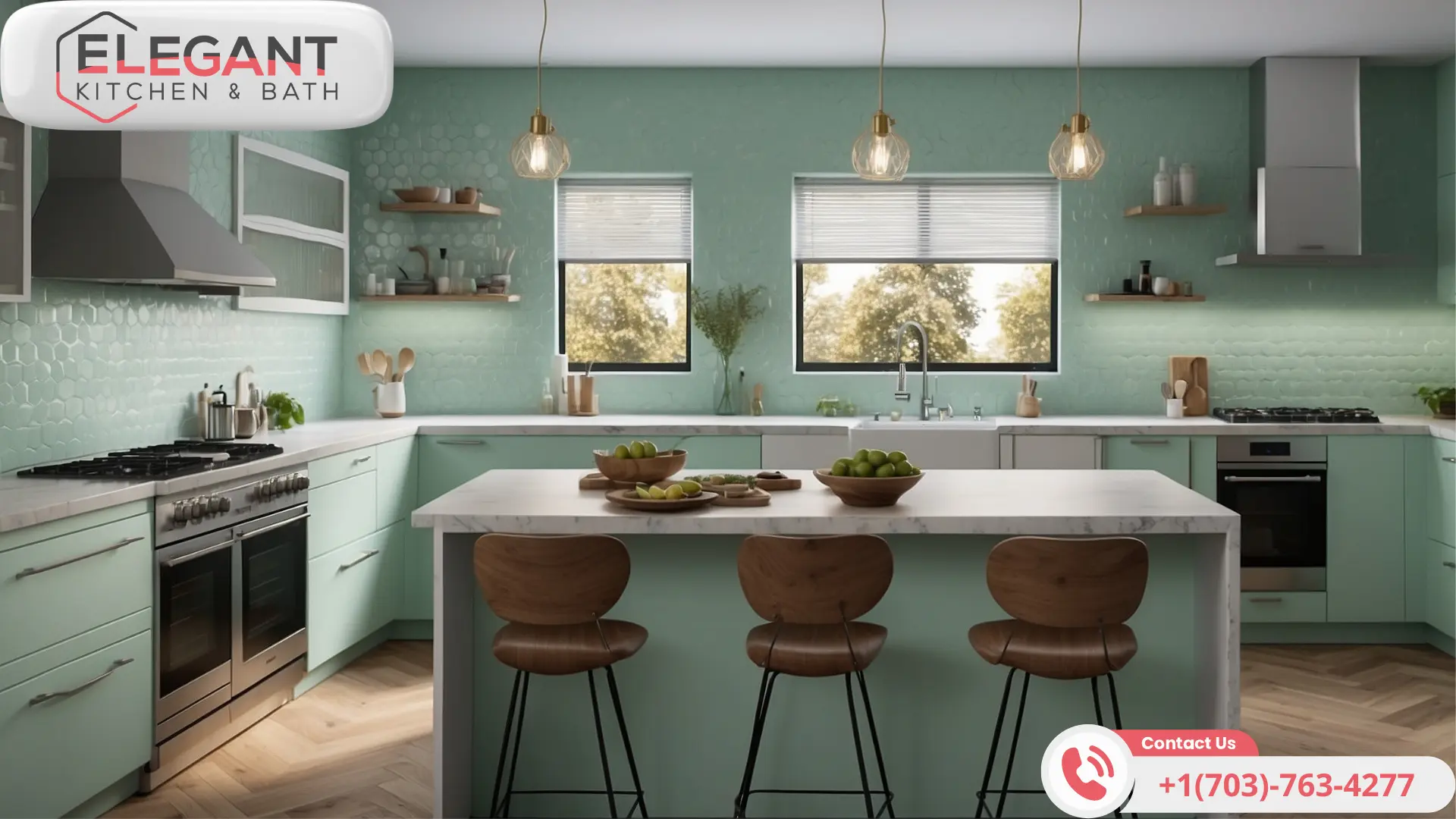 Mint-Green-Kitchen-Backsplash-Hexagon-Patterns