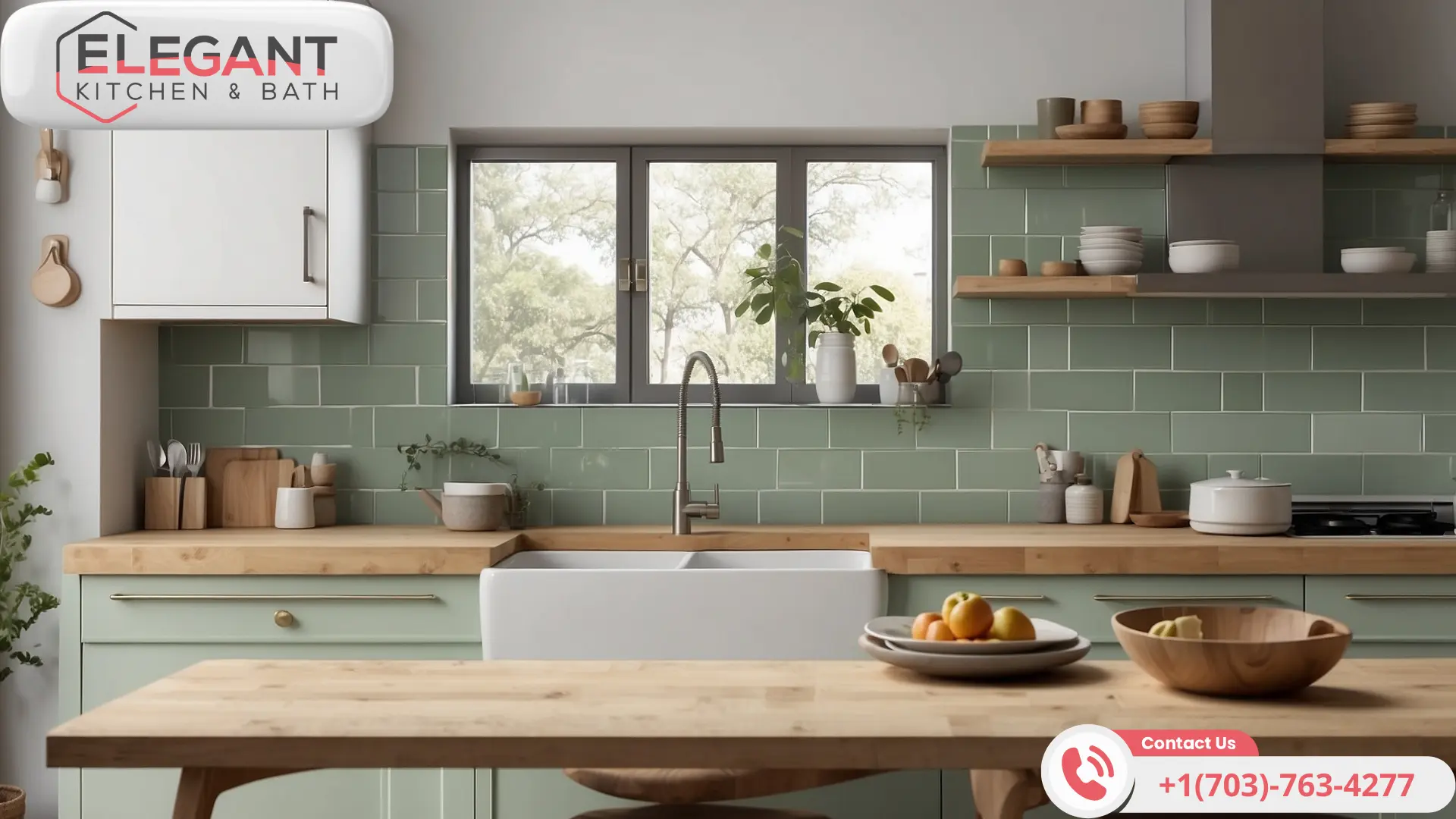 Sage-Green-Tile-Kitchen-Backsplash-Elegant-Kitchen-and-Bath-Herndon-VA