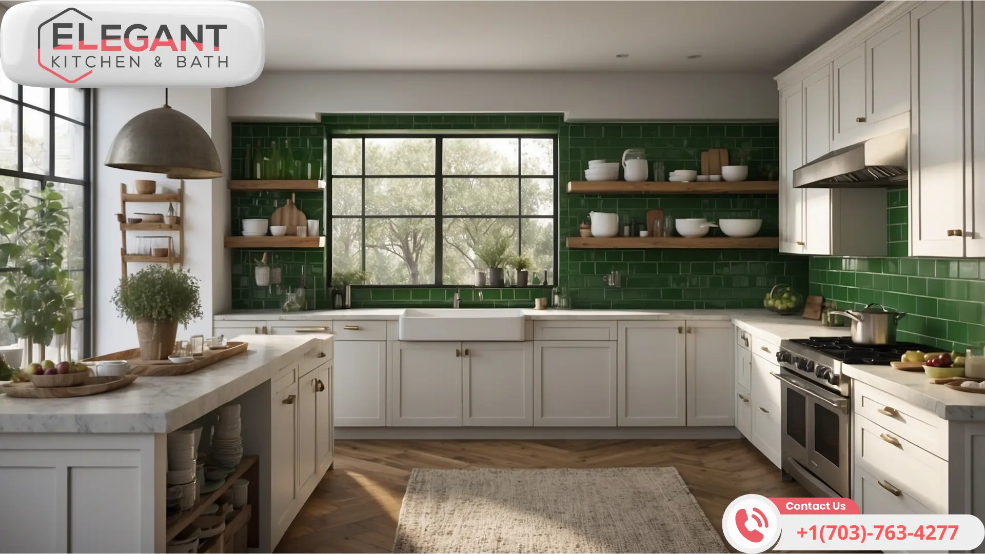 word1| %focuskw%| %page%|%sitename% Green-Backsplash-and-White-Waypoint-Cabinets