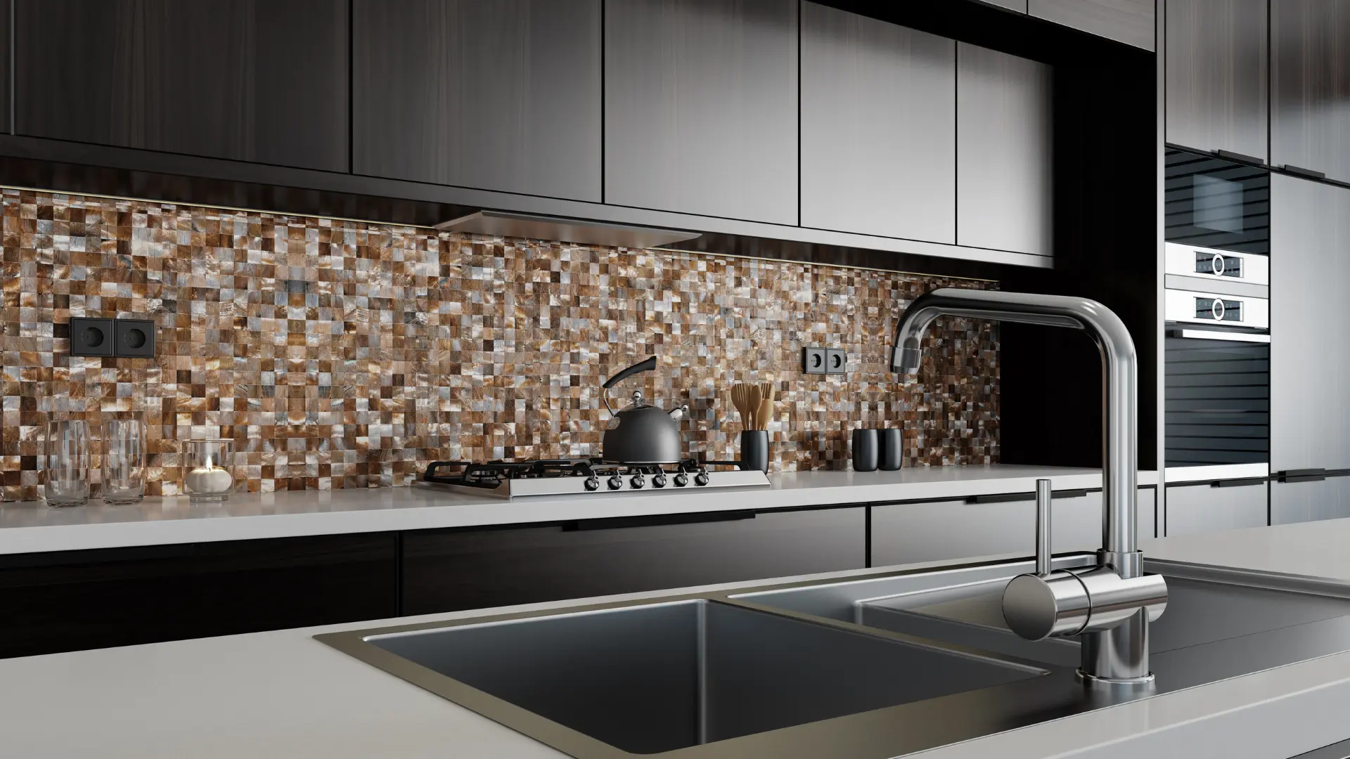 word1| %focuskw%| %page%|%sitename% Copper-Mosaic-Backsplash-with-Elegant-Kitchen-and-Bath-Virginia