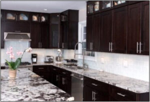 Solid granite slabs make very heavy and durable countertops.
