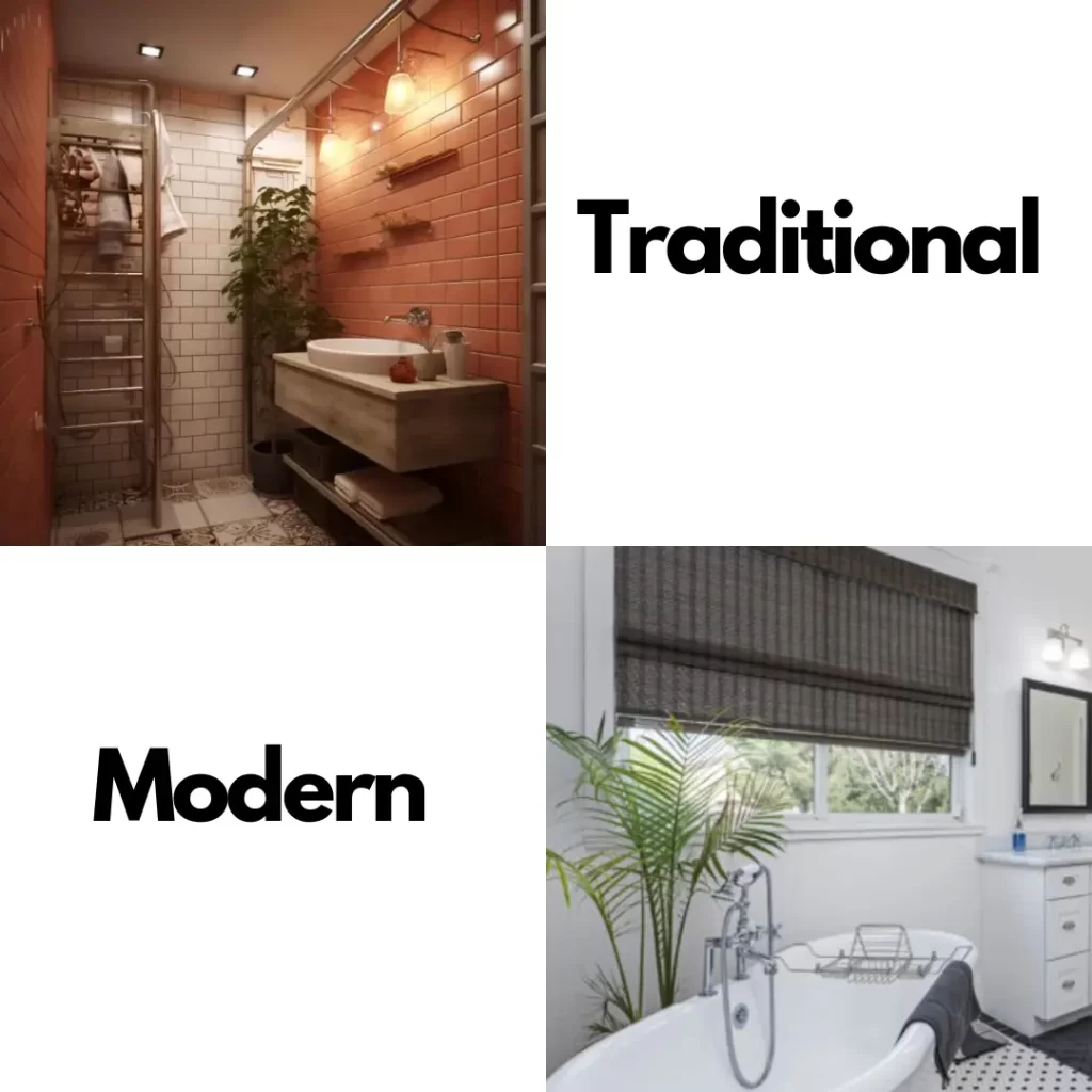 Traditional vs modern bathroom design