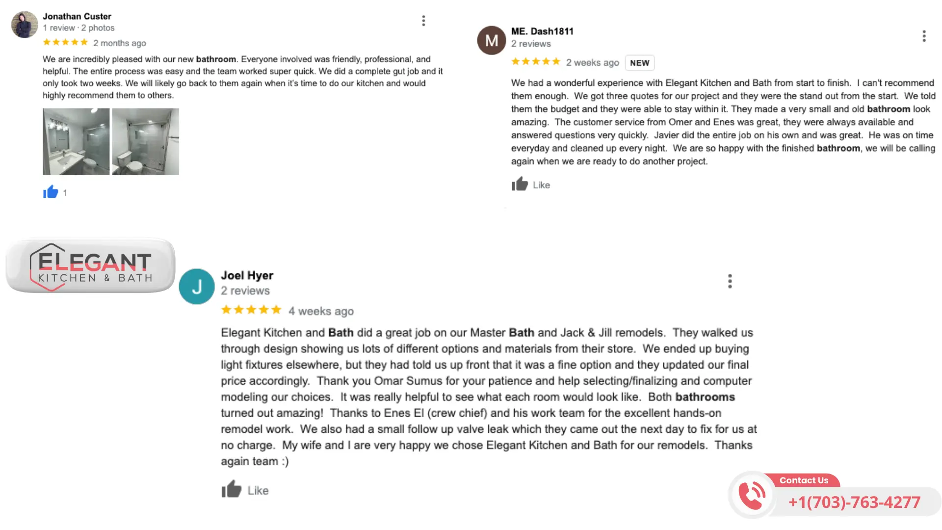 elegant kitchen and bath reviews