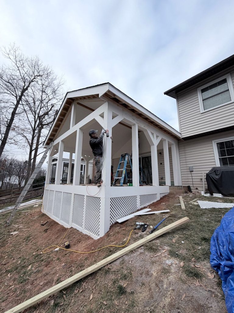 word1 | Elegant Kitchen and Bath | Deck to Covered Screened Porch Home Addition Project in Virginia | Home addition project